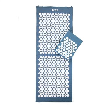 Imagem de YOGATERIA Tapete e Almofada de Acupressão Grande | Revitalizante e Restaurador | Ideal para auto massagem | Capa removível e lavável | Incluso bolsa de armazenamento e transporte (Azul)