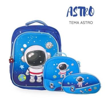 Imagem de Mochila Carros Racing + Lancheira + Estojo  Kit Juvenil com Estampa Ra