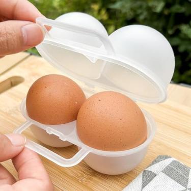 Imagem de Caixas portáteis de armazenamento de ovos, feitas de plástico de grau alimentício, duráveis, adequadas para atividades ao ar livre, piqueniques e acampamento