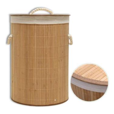 Imagem de Cesto De Roupas Bambu Multiuso Organizador Grande Com Tampa - CLINK