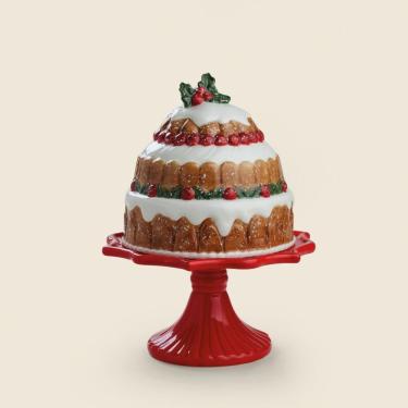 Imagem de Porta Panetone Magic Cerâmica 22x29.5cm - Acasa Vermelho