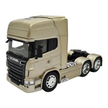 Imagem de Miniatura Caminhão Scania R730 V8 Truck Dourado Metal 1:32, Dourado