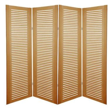Imagem de Biombo Ripado 4 Folhas sem Pezinhos - ComercialMasul