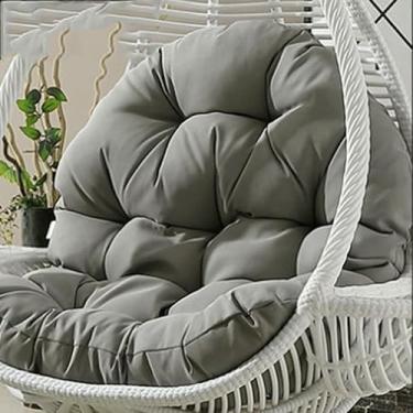 Imagem de Almofada para cadeira suspensa em formato de ovo de vime, almofada de substituição para cadeira de rede suspensa, almofadas grossas e impermeáveis ​​para cadeira suspensa em formato de ovo.