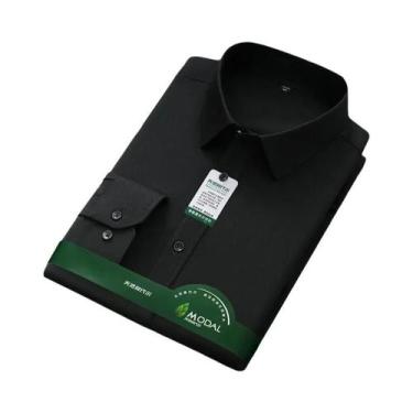 Imagem de Camisa Social Masculina Slim Fit De Manga Longa Antirrugas Branca Blus