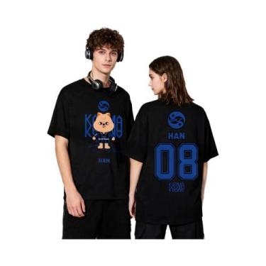 Imagem de Camiseta Casual Oversized Com Estampa De Cartoon KPOP KARMA HYUNJIN Mo