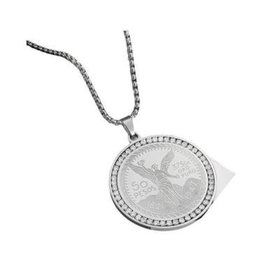 Imagem de Pingente De Crucifixo Dourado Para Homens, Colar Religioso Estilo Miam