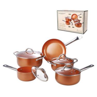 Imagem de Jogo panelas antiaderente indução zahtar 5 pecas hauskraft