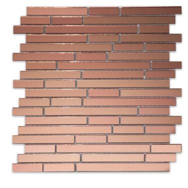 Imagem de Kit 1m² Pastilha de Vidro Espelhado 29cm X 29cm Champagne