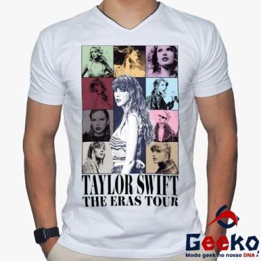 Imagem de Camiseta Taylor Swift 100% Algodão The Eras Tour Pop Geeko, Branco gol