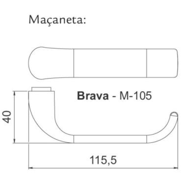 Imagem de Fechadura Brava Banheiro 45mm Espelho E920 M105 Inox Polido CR Haga
