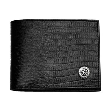 Imagem de Carteira couro tradicional completa - SUELDOS, Preto, Prata