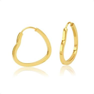 Imagem de Brinco Argola Ouro 18k Infantil 2º Furo 14mm - SofistGold Joias