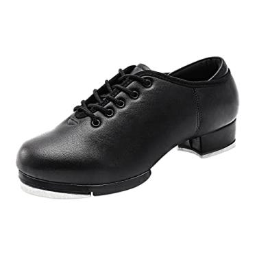 Imagem de Sapatos infantis com sola dividida unissex para meninas e meninos (bebê/criança pequena/criança grande), Preto, 18