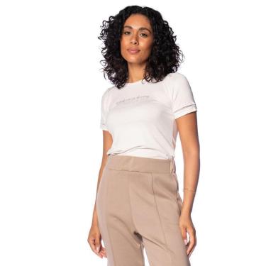 Imagem de T-Shirt Feminina Olho Fatal Glitter e Bordado Off White-Feminino