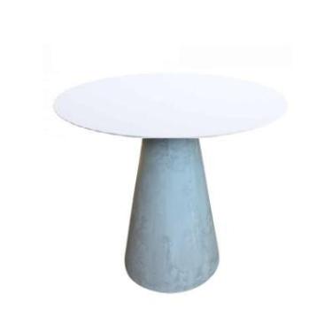 Imagem de Mesa Lateral Cone Cimento Queimado Tampo Laqueado 41 cm - Personal Móv