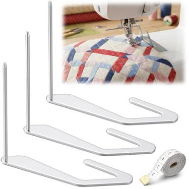 Imagem de Hicarer Guia de colcha de 3 peças para máquina de costura com fita métrica de tecido macio para costura Straight Brother, Singer, Janome e mais máquina de costura