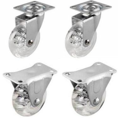 Imagem de Kit Rodizio Para Carrinhos E Móveis Roda Gel Glap 210 E Flap