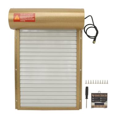 Imagem de Ainoli abridor automático de porta de galinheiro, temporizador alimentado por bateria, display LED, porta de galinheiro para fazenda (Ouro)