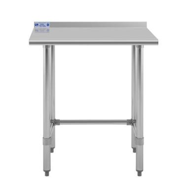 Imagem de Mesa de trabalho Hally Open Base em aço inoxidável 60x75cm com backpla