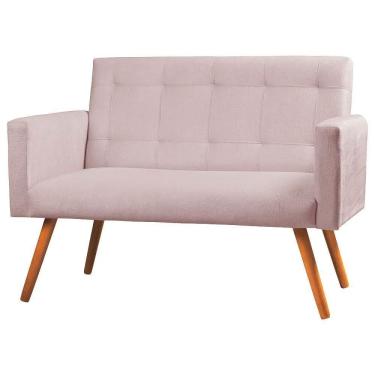 Imagem de Sofá Namoradeira 2 Lugares Sabrina Veludo Rose - Star Confort Rose