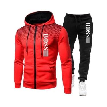 Imagem de Conjunto De Moletom Com Zíper E Calças Casuais Para Homens, Roupas Esp