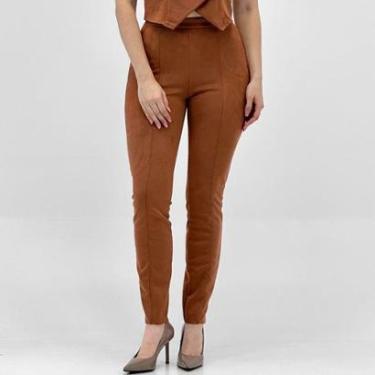 Imagem de Calça Bana Bana Montaria Skinny em Suede Feminina-Feminino