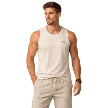 Imagem de Regata Básica Masculina Fico Malha Penteada 00681 Bege-Masculino