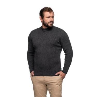 Imagem de Suéter Masculino Tricô Lã Mescla Gola Alta Roma 7186-Masculino