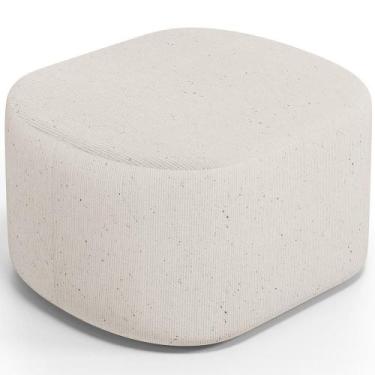 Imagem de Puff Decorativo Orgânico Para Living Quarto 70cm Doha W01 Linho Cru - 