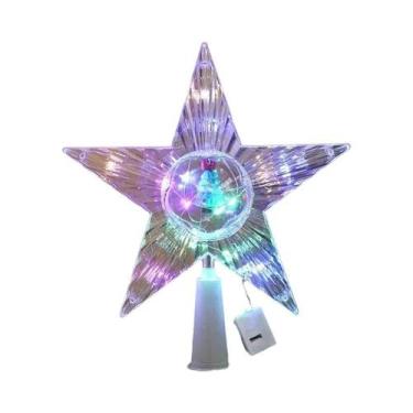 Imagem de Decoração De Árvore De Natal LED De 15cm Com Estrelas Brilhantes Em Br