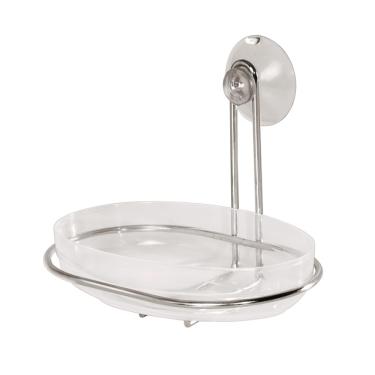 Imagem de Saboneteira com Ventosa Porta Sabonete Banheiro Suporte de Parede Box Cromado Sem Furo - Kit com 2 unidades