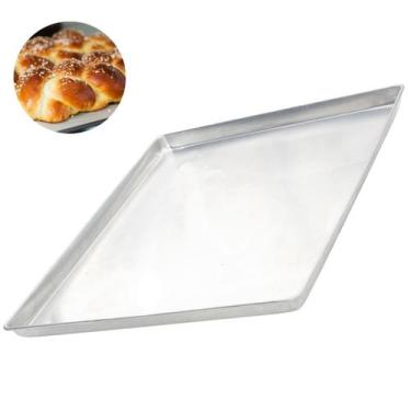 Imagem de Assadeira de Alumínio Para Pães Estampada 58X70X3,5 - Imeca, Cinza Cla