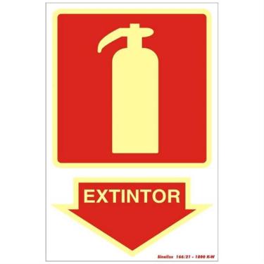 Imagem de Placa de Pvc Fotoluminescente Autoadesiva 20x30cm Extintor 250 Bd Sinalize Placa 20x30 Extintor