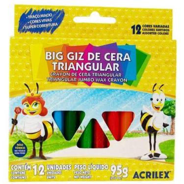 Imagem de Big Giz de Cera Triangular 12 Cores Acrilex