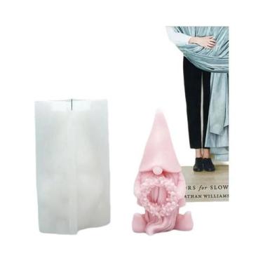 Imagem de Molde De Silicone 3D De Papai Noel Com Barba Para Fazer Velas De Cera 