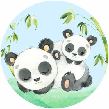 Imagem de Painel Redondo De Festa Animais Pandas 150X150 - An03 - X4adesivos