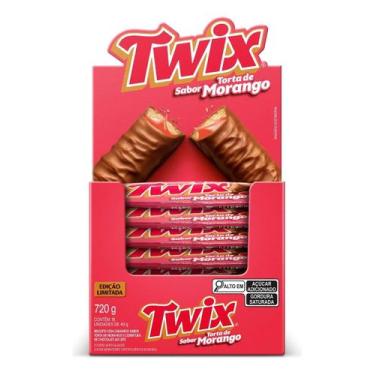 Imagem de Caixa 18 Chocolates Twix Sabor Torta de Morango 40g cada
