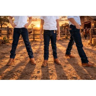 Imagem de Calça Jeans Infantil Masculina Qualidade Kit 3 Unidades - Country Bull