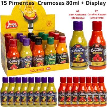Imagem de Kit Molho Pimenta Cremosa Bahia Premium Display 15 Unidades, 7-Carolin