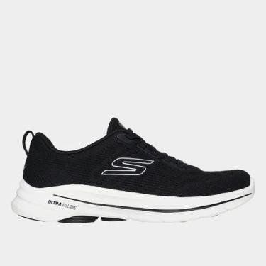 Imagem de Tênis Skechers Go Walk 8 Feminino, Preto, Branco, 35