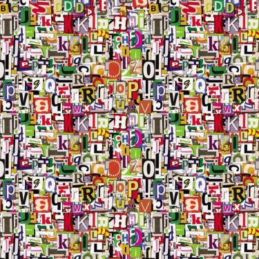 Imagem de Papel De Parede Recorte De Letras Coloridas Adesivo Lavável