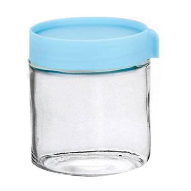 Imagem de Pote de Vidro com Tampa Azul 419ml 1 peça - Casambiente
