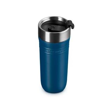 Imagem de COPO TERMICO LE CREUSET ON THE GO 350ML EM AÇO INOX AZUL DEEP TEAL 41067196420001