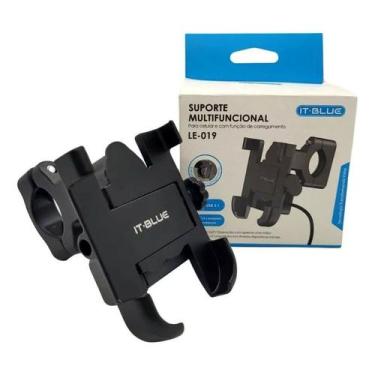 Imagem de Suporte De Guidão Para Celular Universal Aluminio Bike Moto - It-Blue,