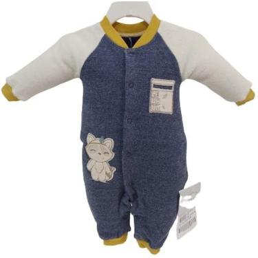 Imagem de Macacão Longo Plush Bebê Menino LeBhua Paraiso Inverno 13351, Denim es