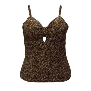 Imagem de Regata com bojo  embutido compressão plus size alça trabalhada de tran