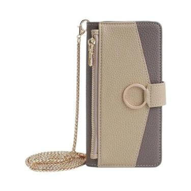 Imagem de Capa De Couro Transversal Com Zíper E Alça Para Motorola G34 G04 G24 G