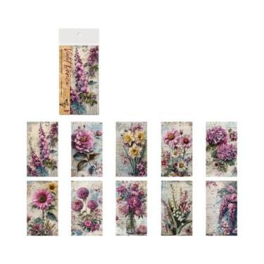 Imagem de Papel Decorativo Com Padrões De Flores Vintage, 30 Peças, Para Planner