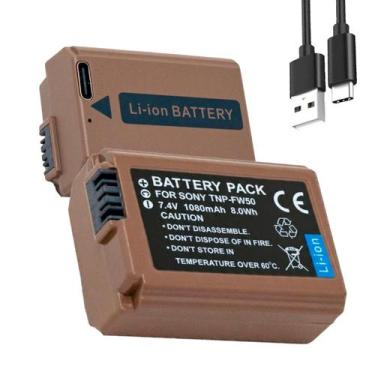Imagem de Kit 2 Baterias com USBC NPFW50 MemoryTec compatível com Sony ZVE10, A7